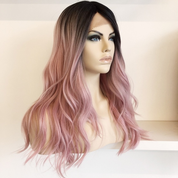 Her Wig Closet Accessories - 20" Silver/Pink Ombre Lace Front Wig | Ashely